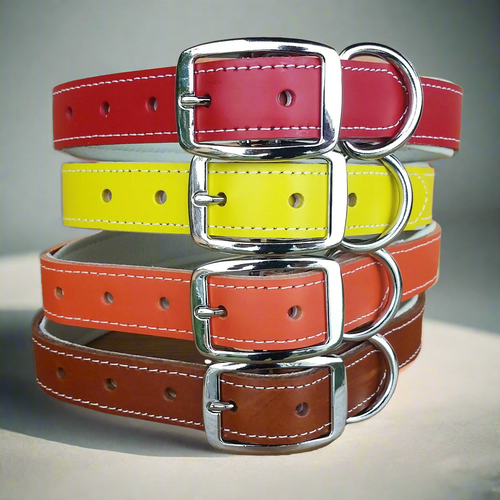 3/4" Wide Leather Dog Collars - Medium to Large Dogs