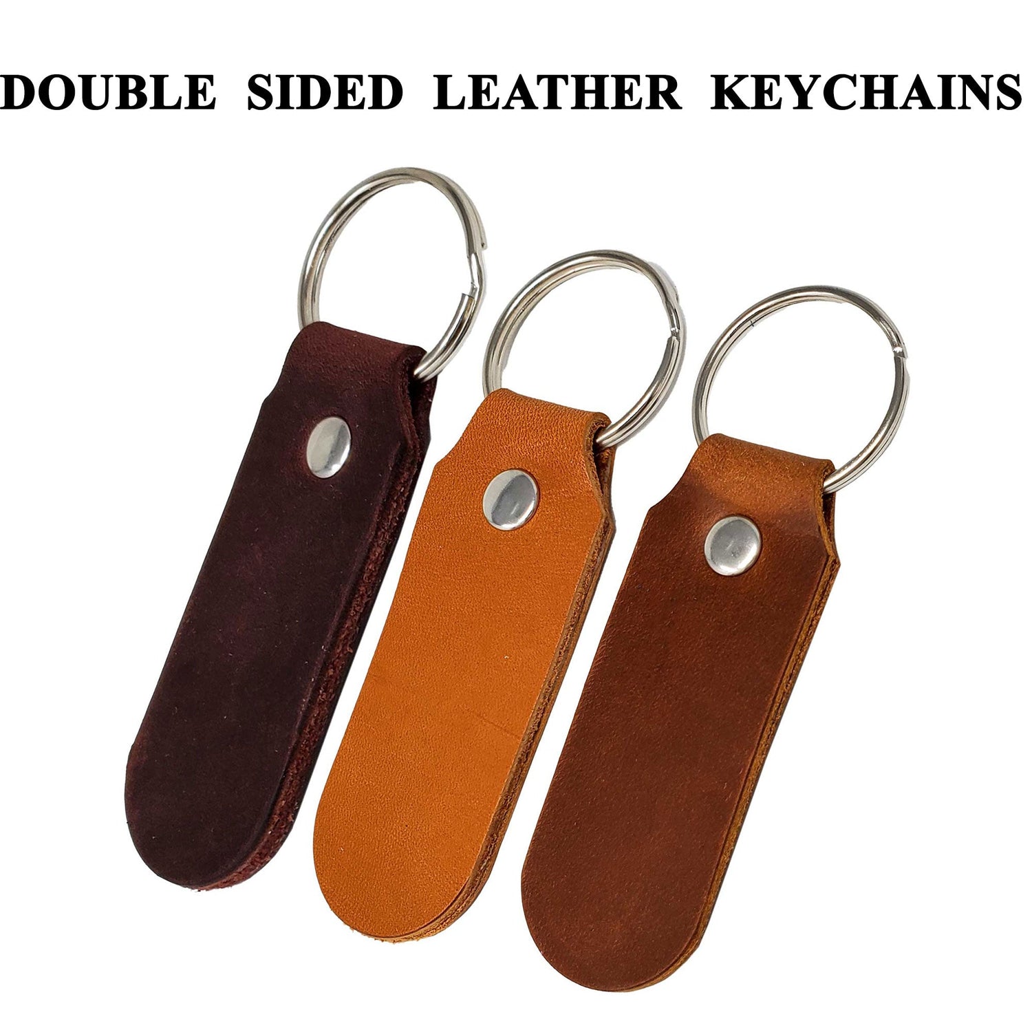 Leather Keychains Double Sided