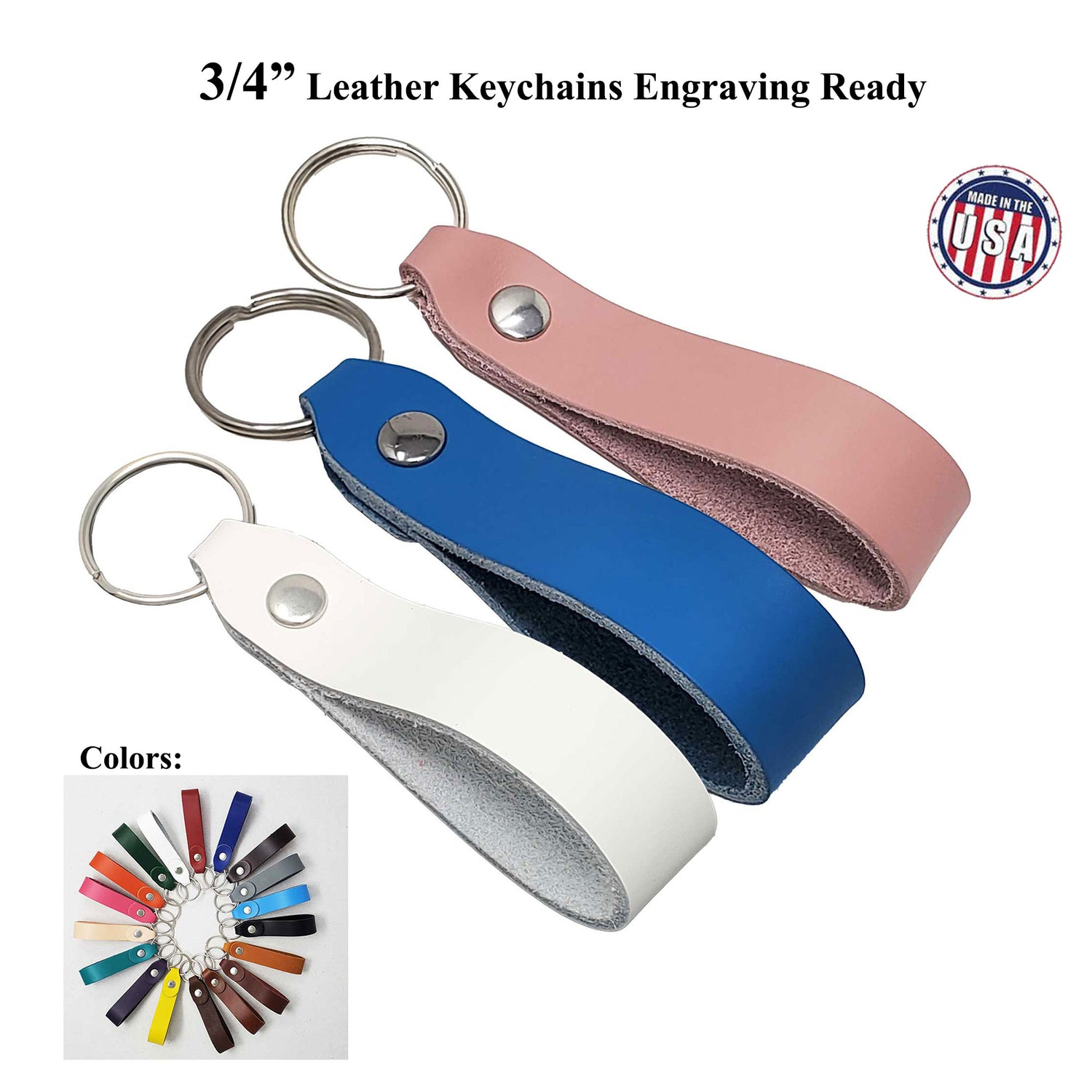 Blank  Leather Keychains-Engraving Ready