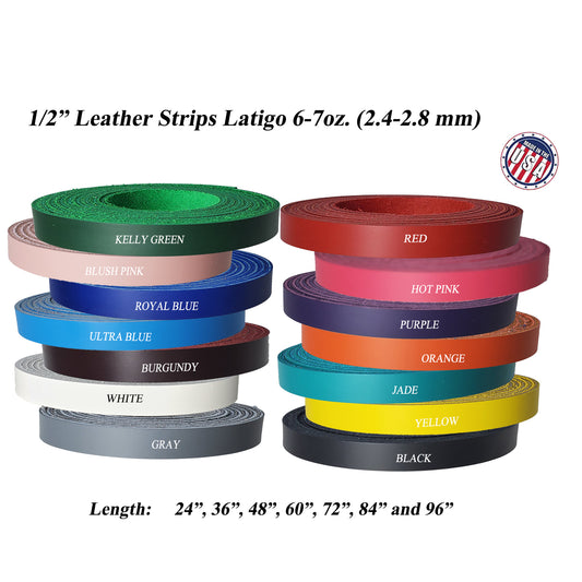 Leather strips-straps -1/2" wide-up to 96" long