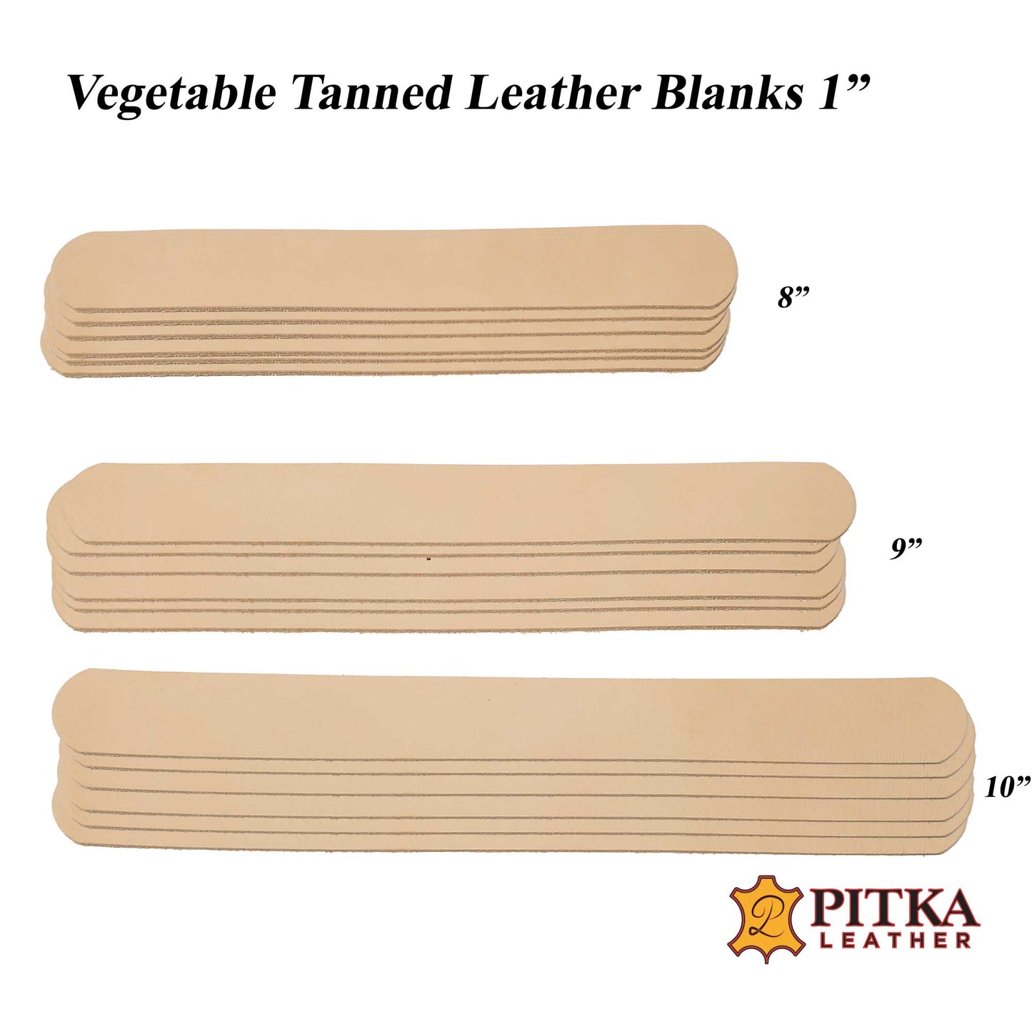 Vegetable Tanned Leather Blanks 1"-6 Pack