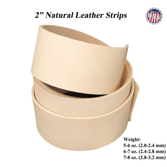 Vegetable Tanned Leather Strips 2"