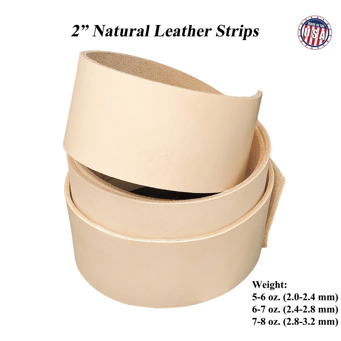 Vegetable tanned leather strips 2 inch wide, high-quality and versatile for crafting, sewing, and DIY projects