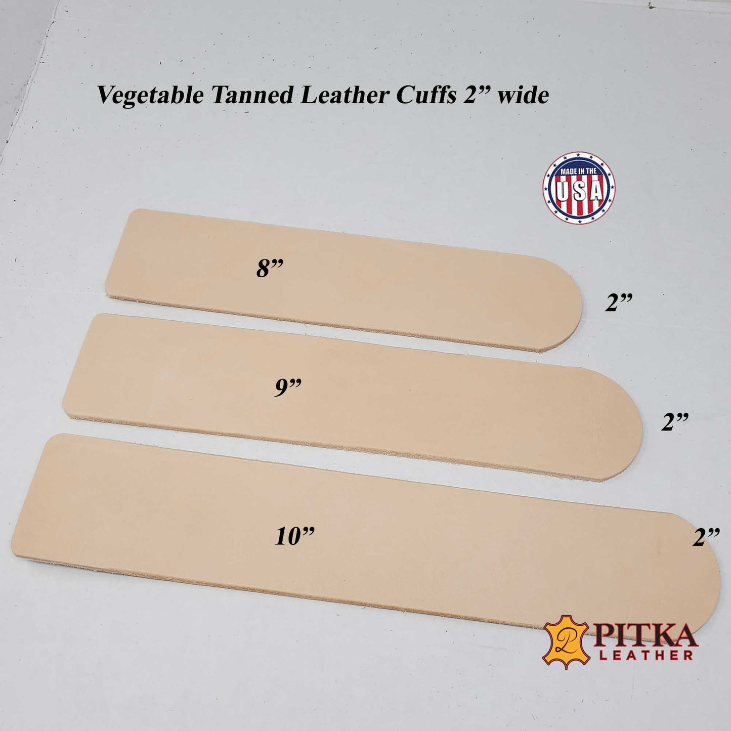 Vegetable Tanned Leather Blanks 2" - 4 Packs