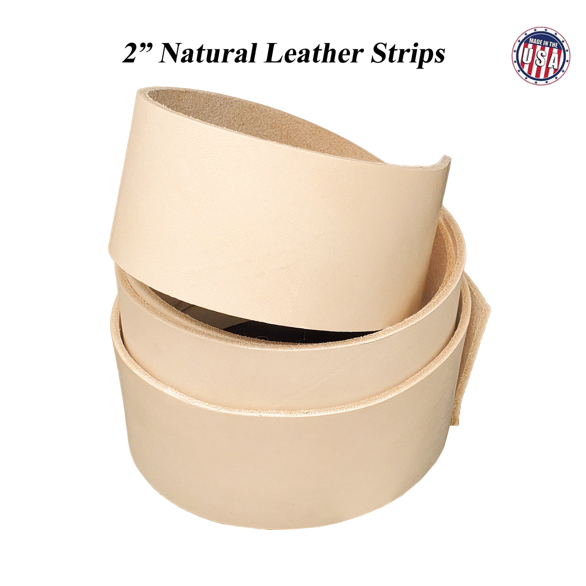 Vegetable Tanned Leather Strips 2" wide