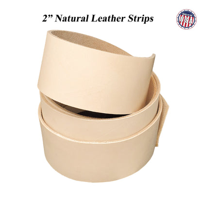 Vegetable Tanned Leather Strips 2" wide