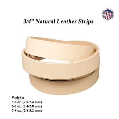 Vegetable Tanned Leather Strips 3/4"