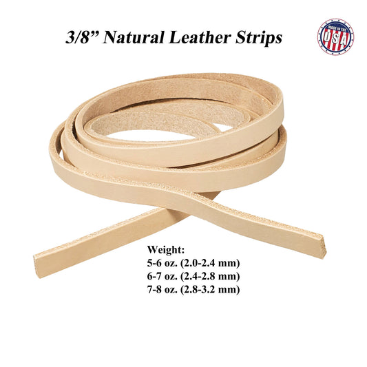 Vegetable Tanned Leather Strips 3/8″