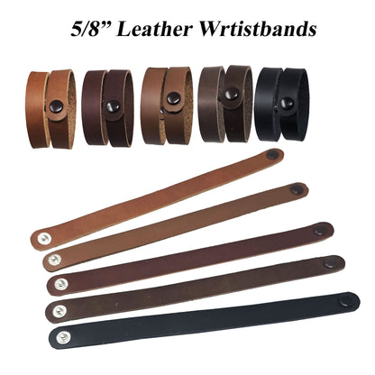 Leather Wristbands 5/8 Inch - Blank, Customization ready