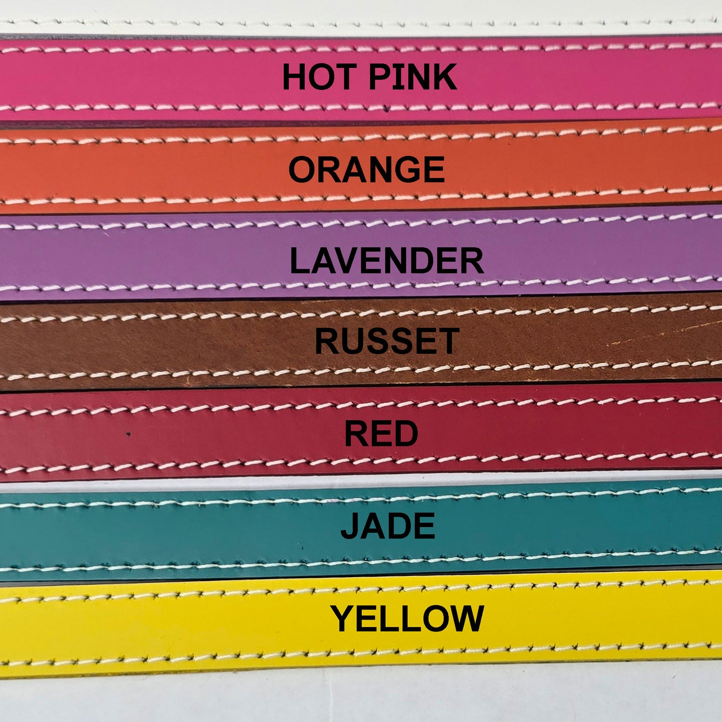 5/8" Designer Latigo Leather Collar for Small Dogs -Bright Colors