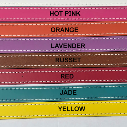 5/8" Designer Latigo Leather Collar for Small Dogs -Bright Colors