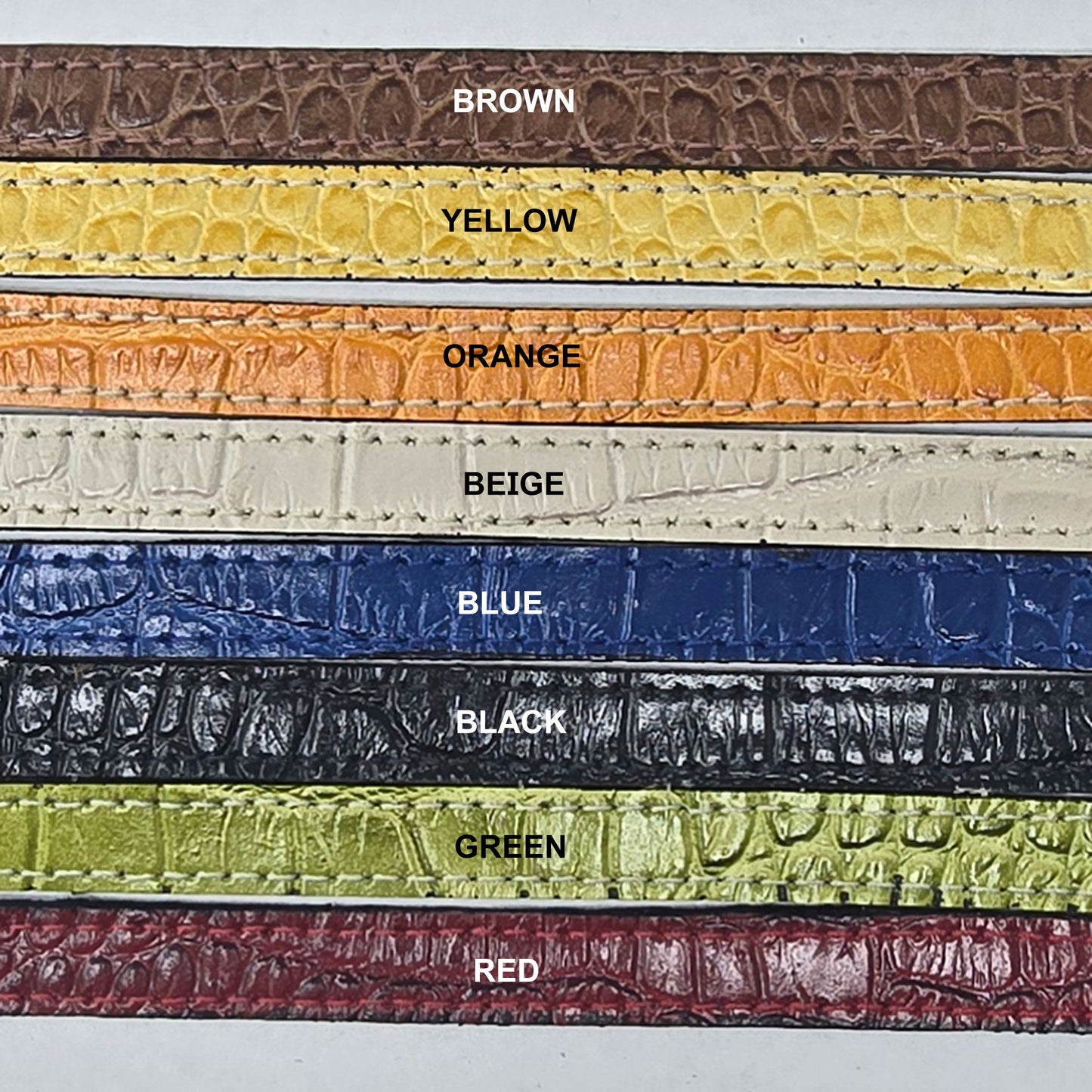 1/2" Croco Leather Customized Collars with Name for Puppies