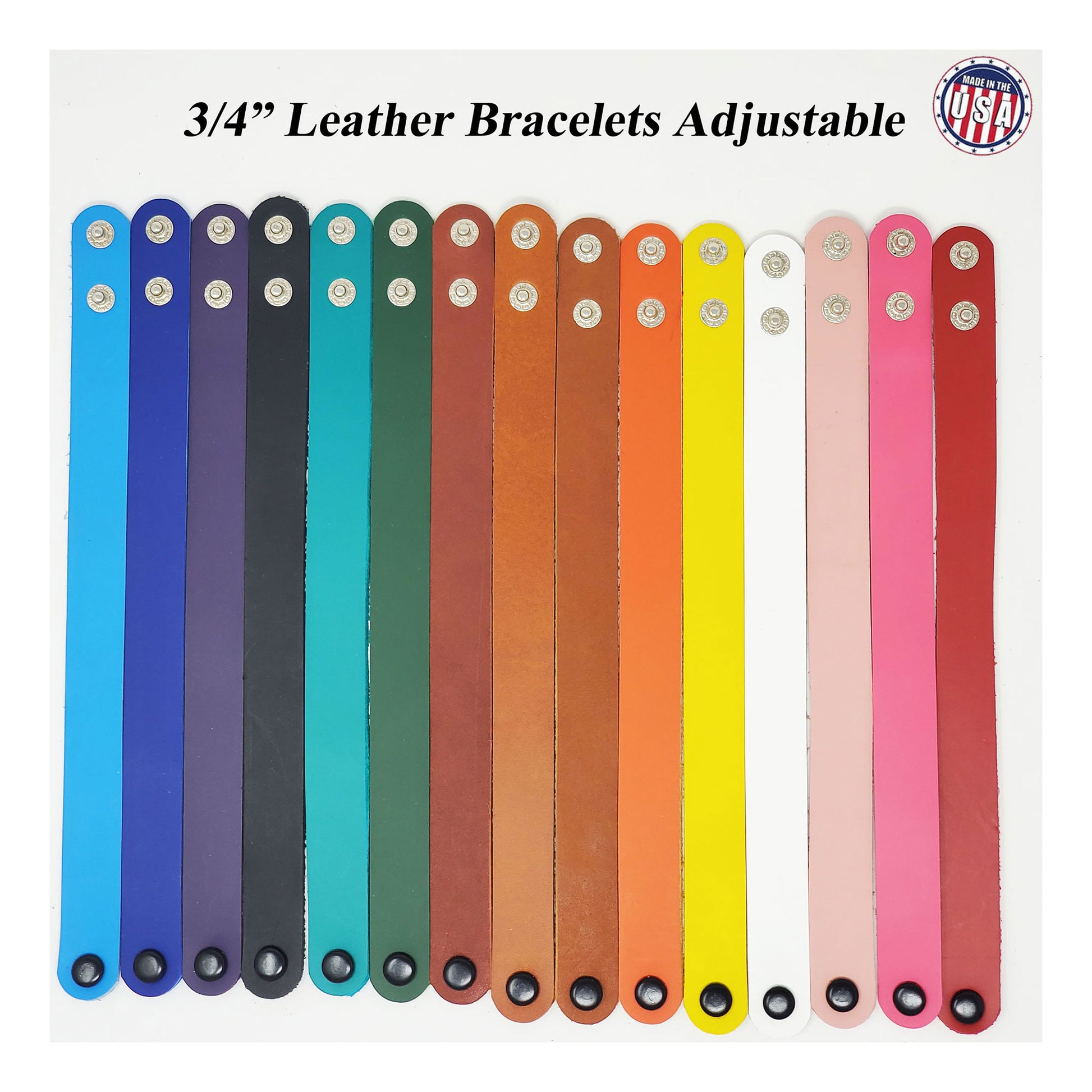 Adjustable blank leather bracelets 3/4" engraving and foil stamping ready