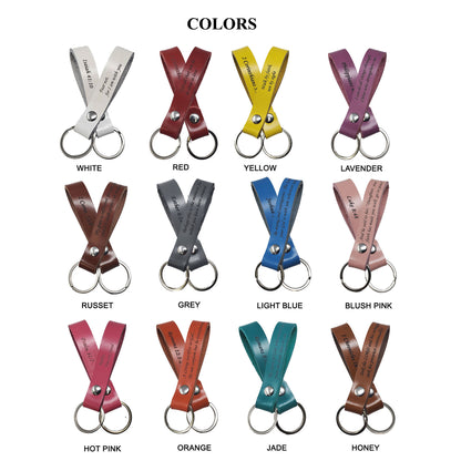 Bible verse keyrings leather colors