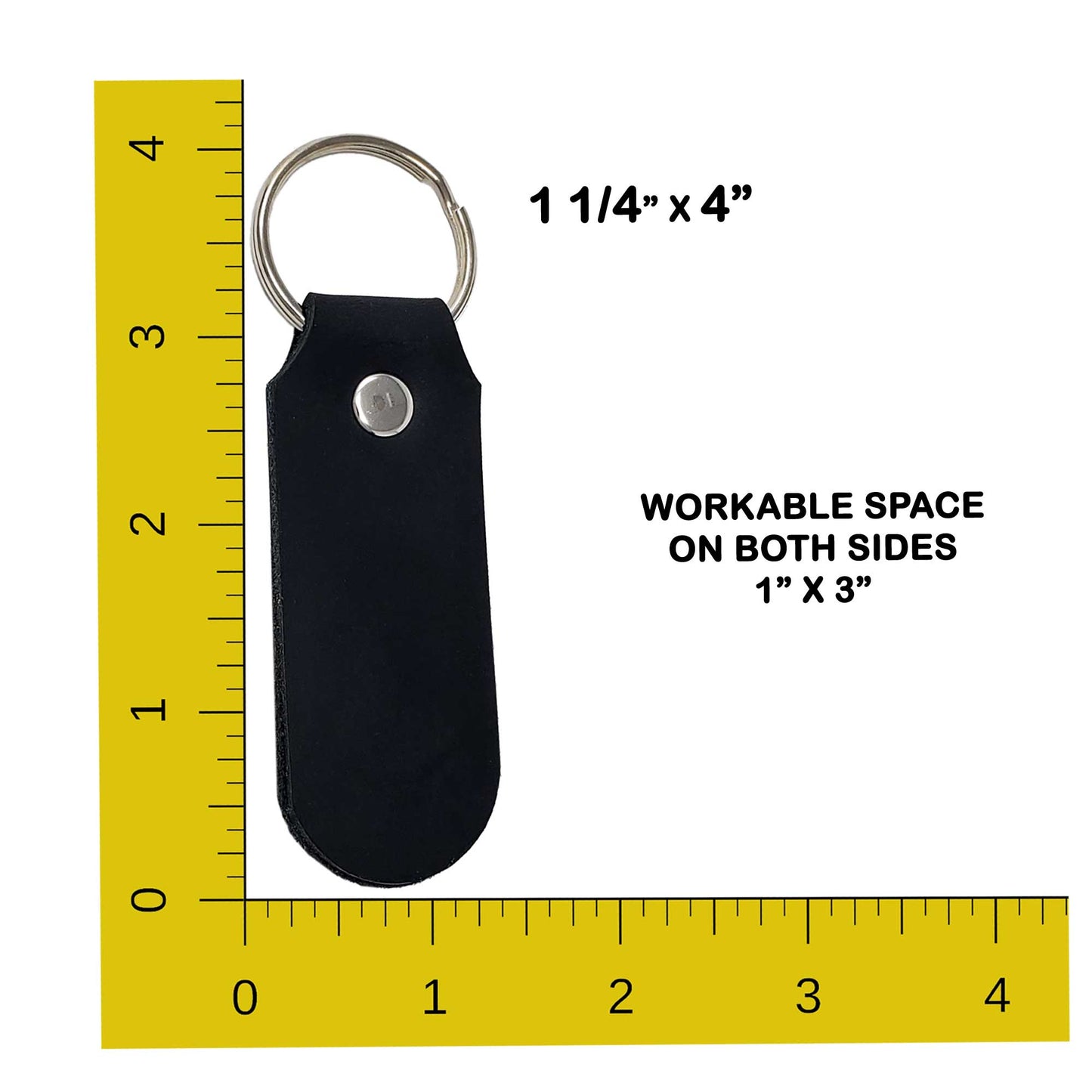 double sided leather keychain measurement