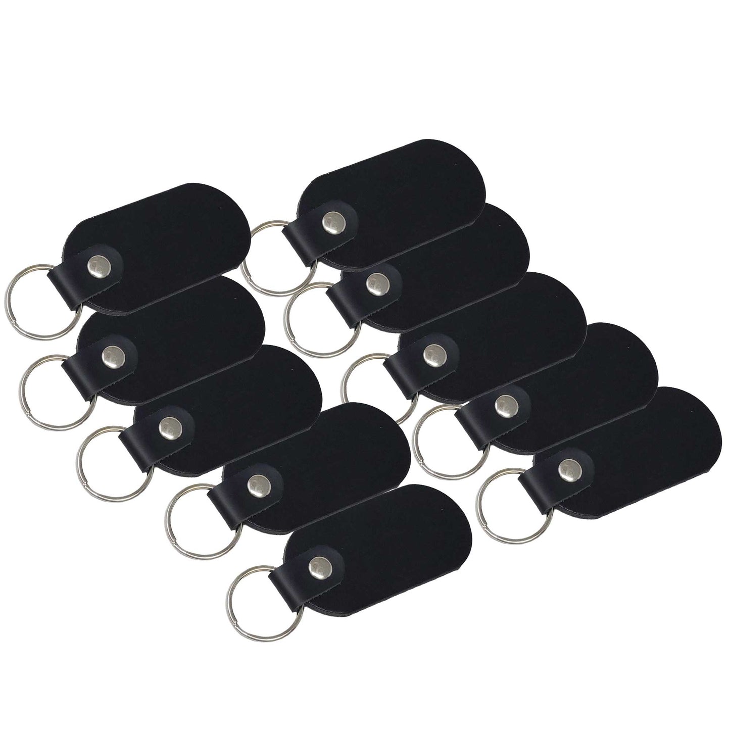 Black colored vegetable tanned leather keychains stamping , tooling and engraving ready. Premium quality and ready to customize.