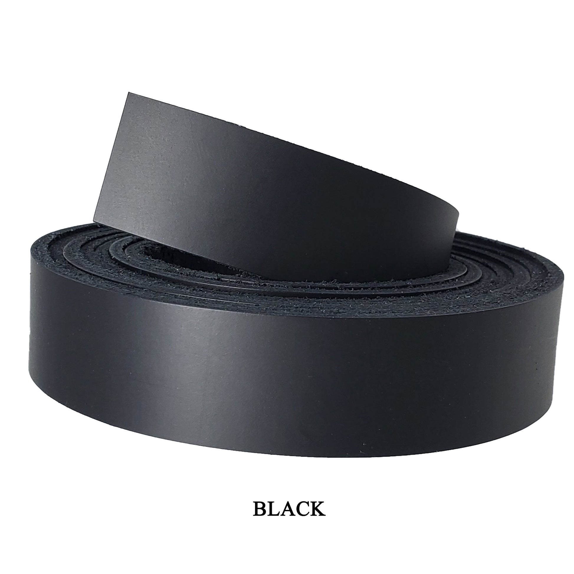 1 Inch wide Leather strips latigo-black