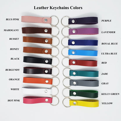 Leathere Keychains 1-2 inch completed-color choice