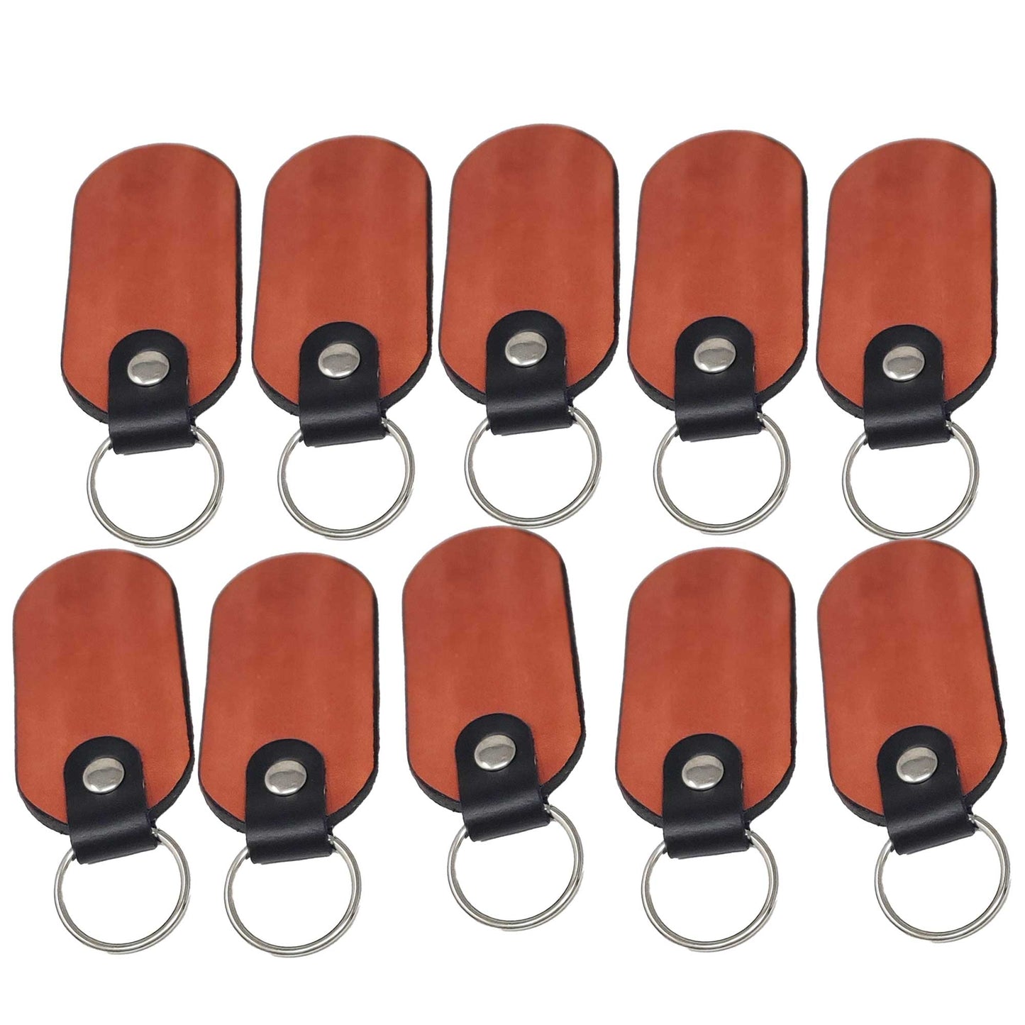 Tan colored vegetable tanned leather keychains stamping , tooling and engraving ready. Premium quality and ready to customize.