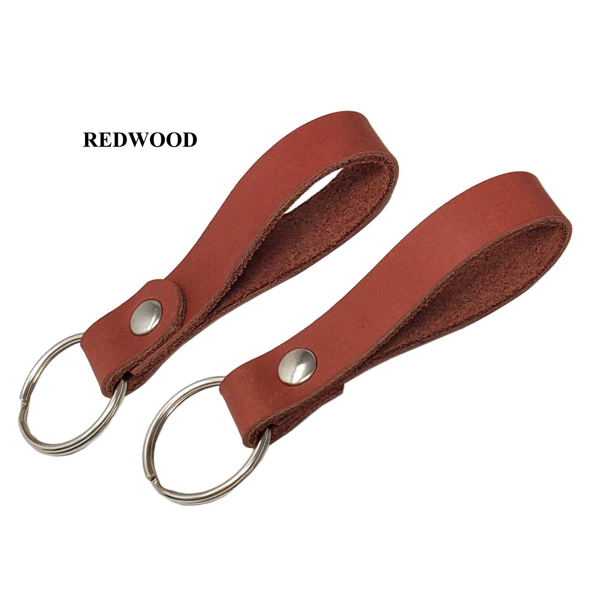 Leather keychains redwood color