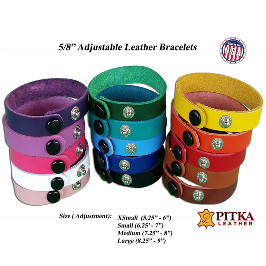 Adjustable Leather Bracelet Blanks 5/8"