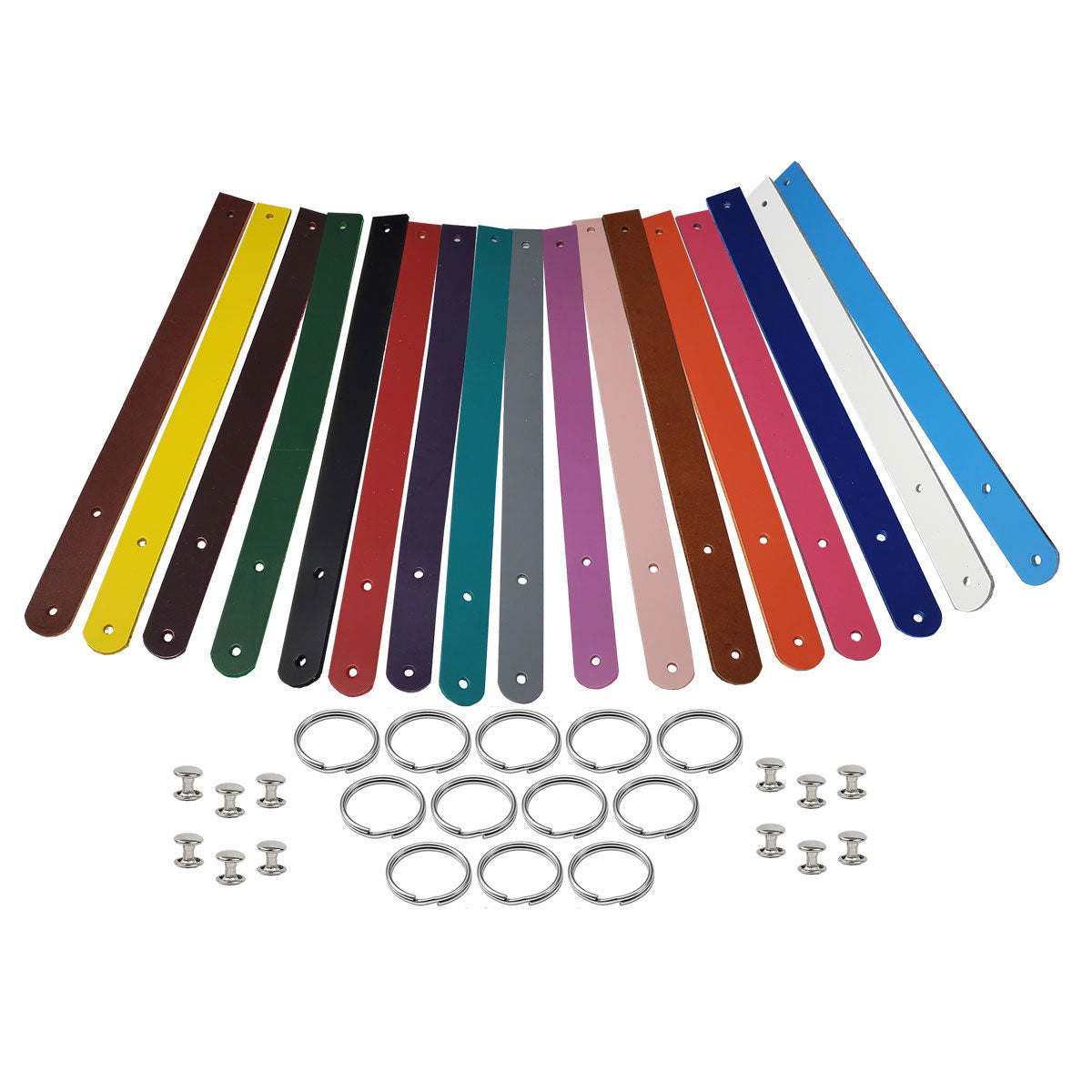 Leather Keyrings Blank 5/8" wide -18 colors available