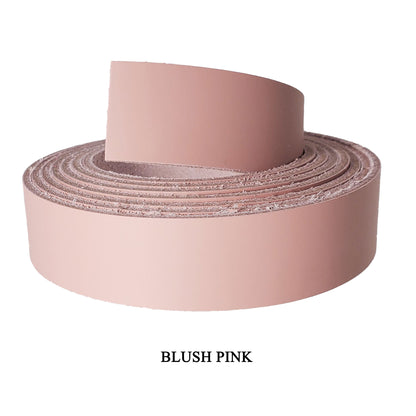 1 Inch wide Leather strips latigo-blush pink