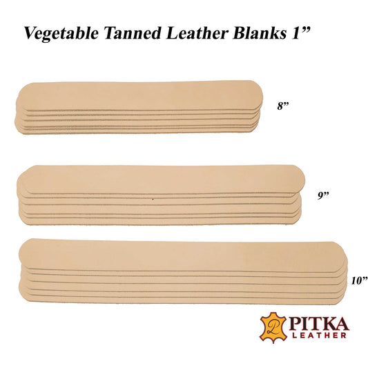 Vegetable tanned leather blanks for bracelets 1" wide, premium quality and ready to customize for handmade jewelry and accessories.