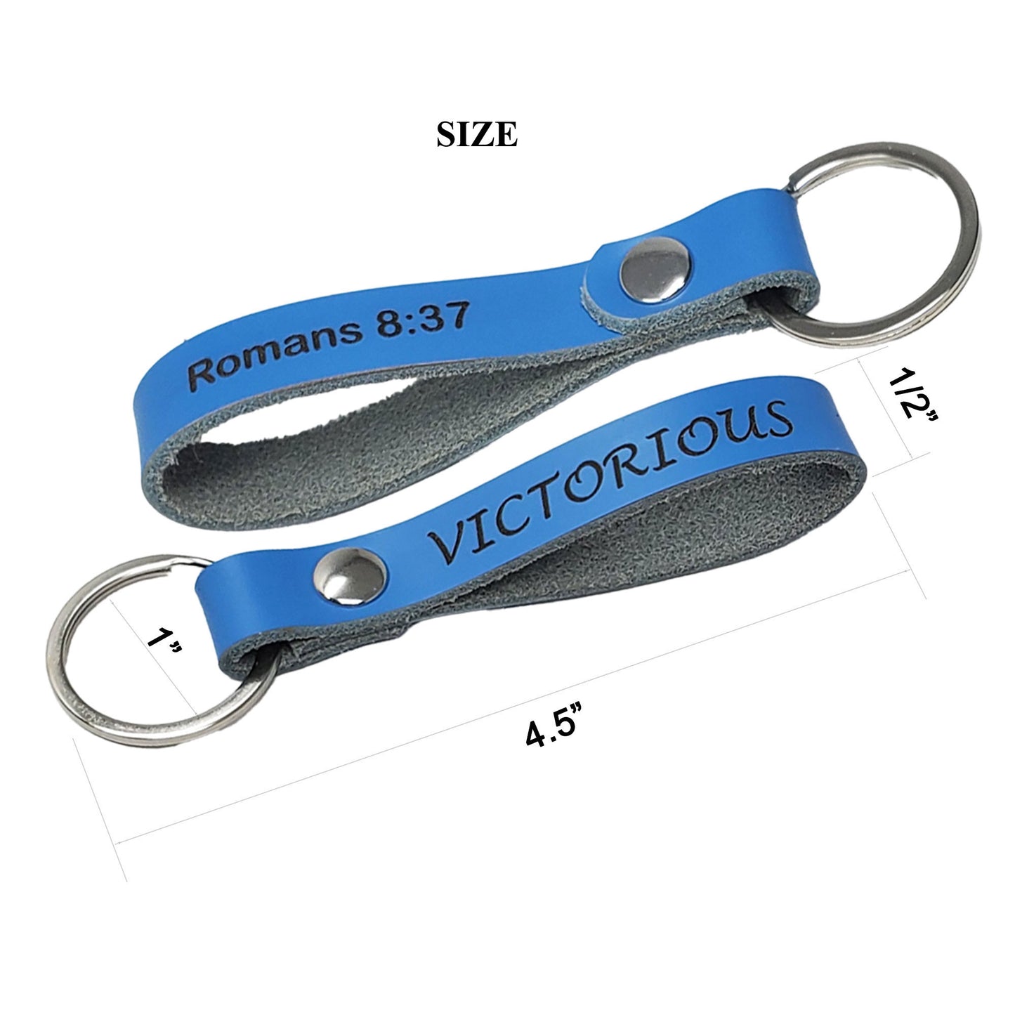 Bible Verse leather keychain measuring