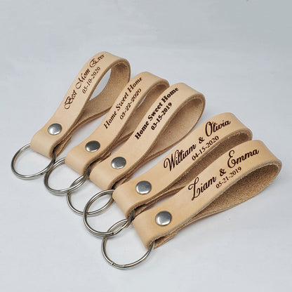 Personalized Leather Keychains Laser engraved