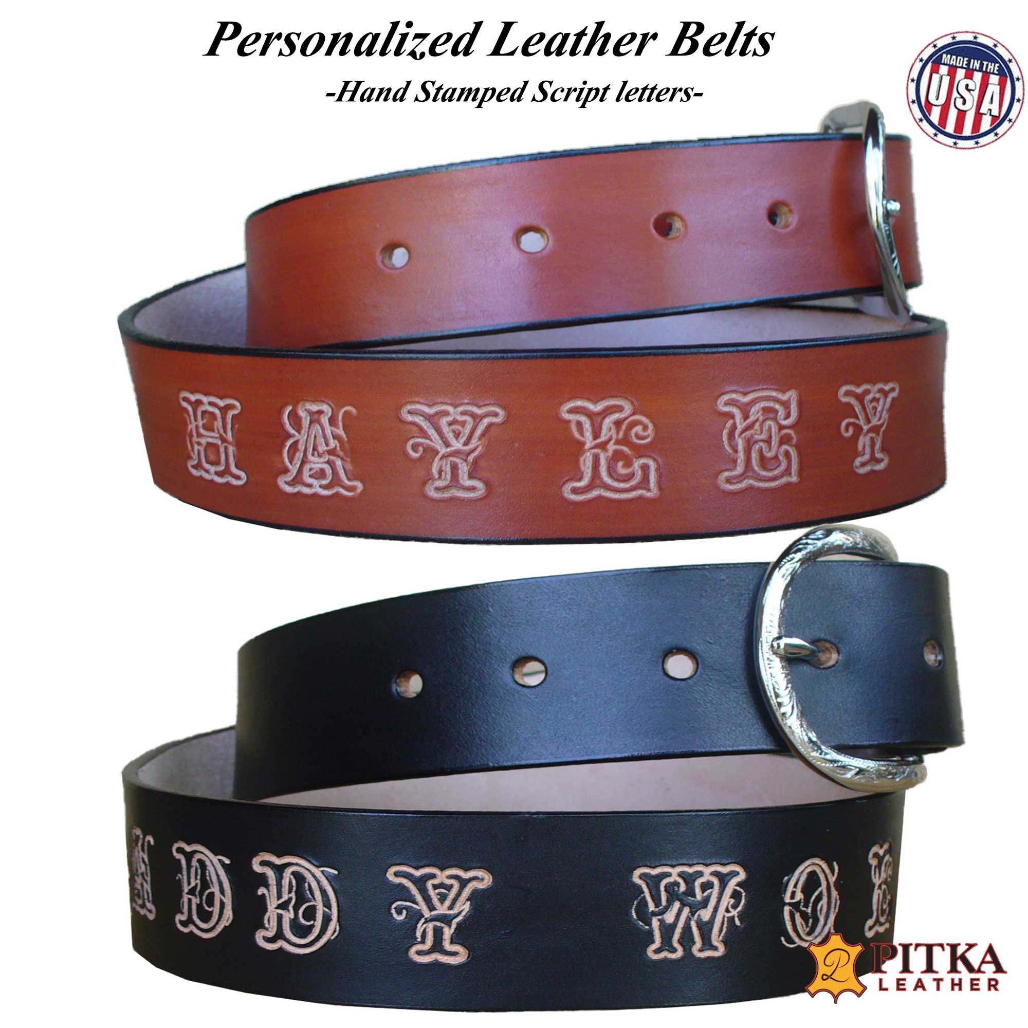 Custom name belts best sale