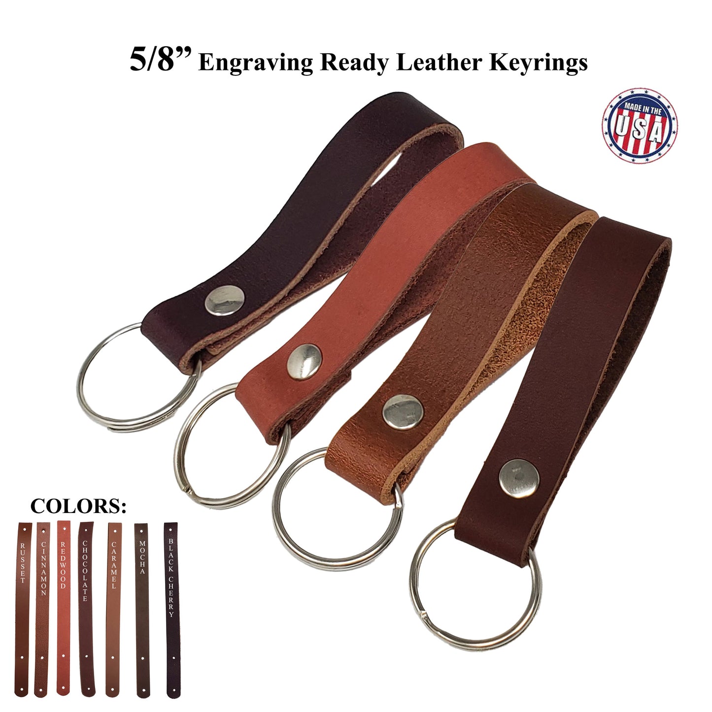 leather key-chains blanks 5/8" engraving ready