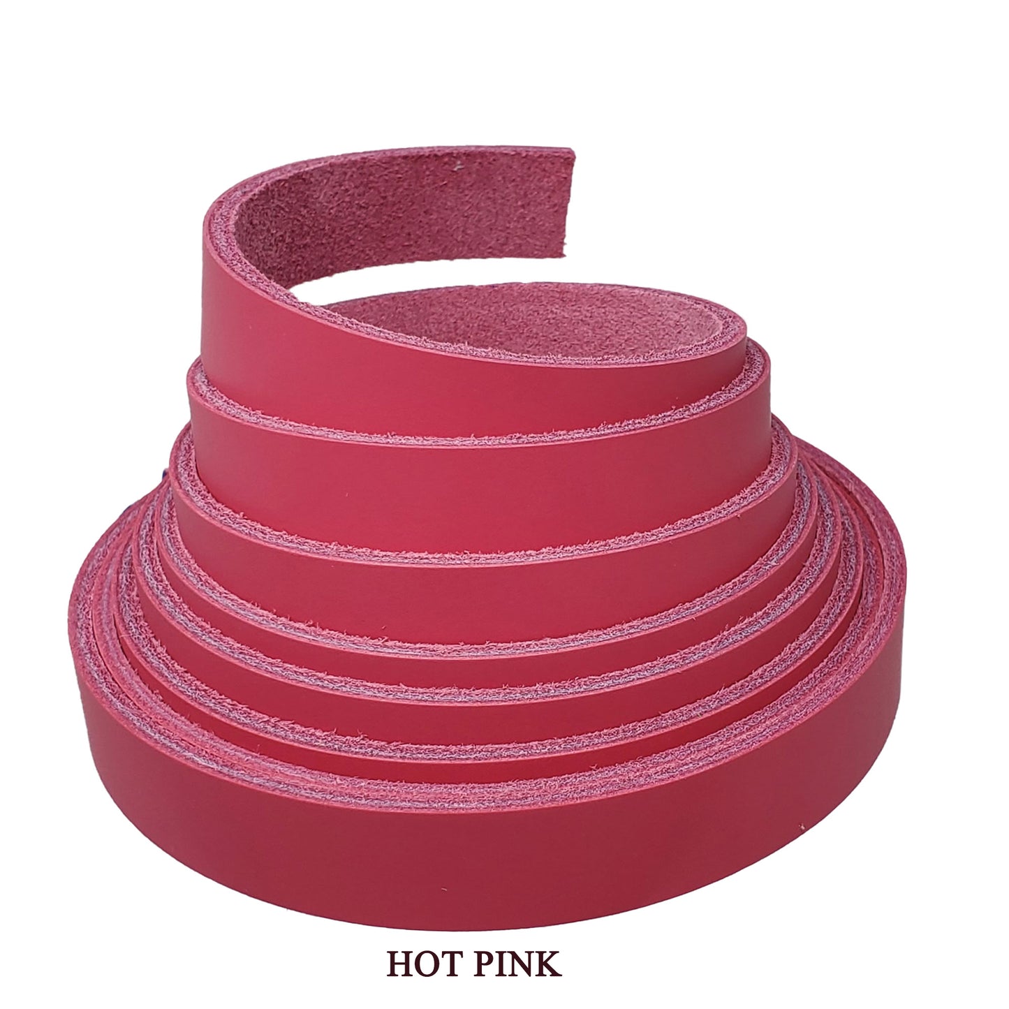 Full grain latigo leather strips 5/8" wide-hot pink