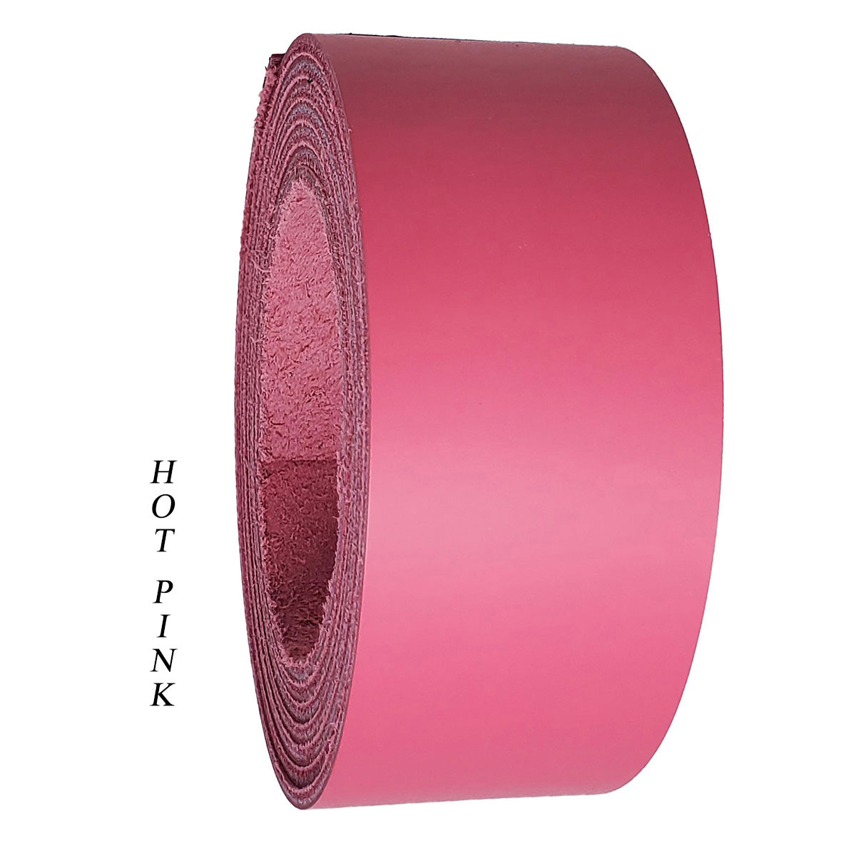 Leather strips 1.25" wide up to 96" long-hot pink