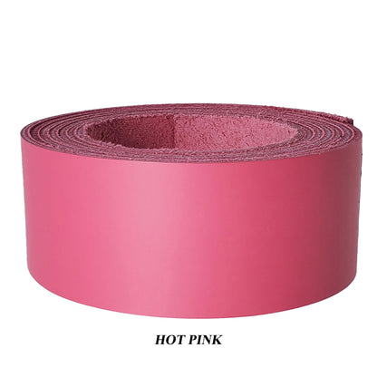 Leather Strips Latigo 1.5" wide-hot pink