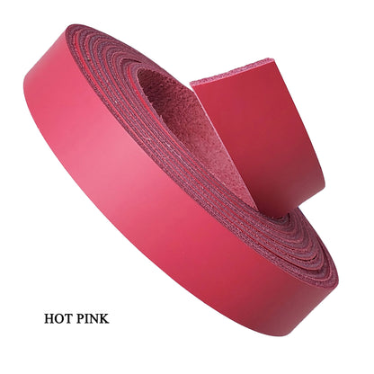 Full grain leather strips latigo 3/4"-hot pink