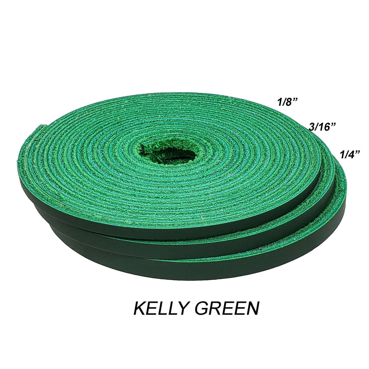 Leather laces kelly green