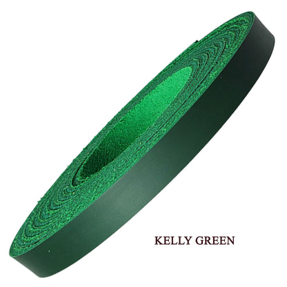 Leather strips 3/8"-kelly green