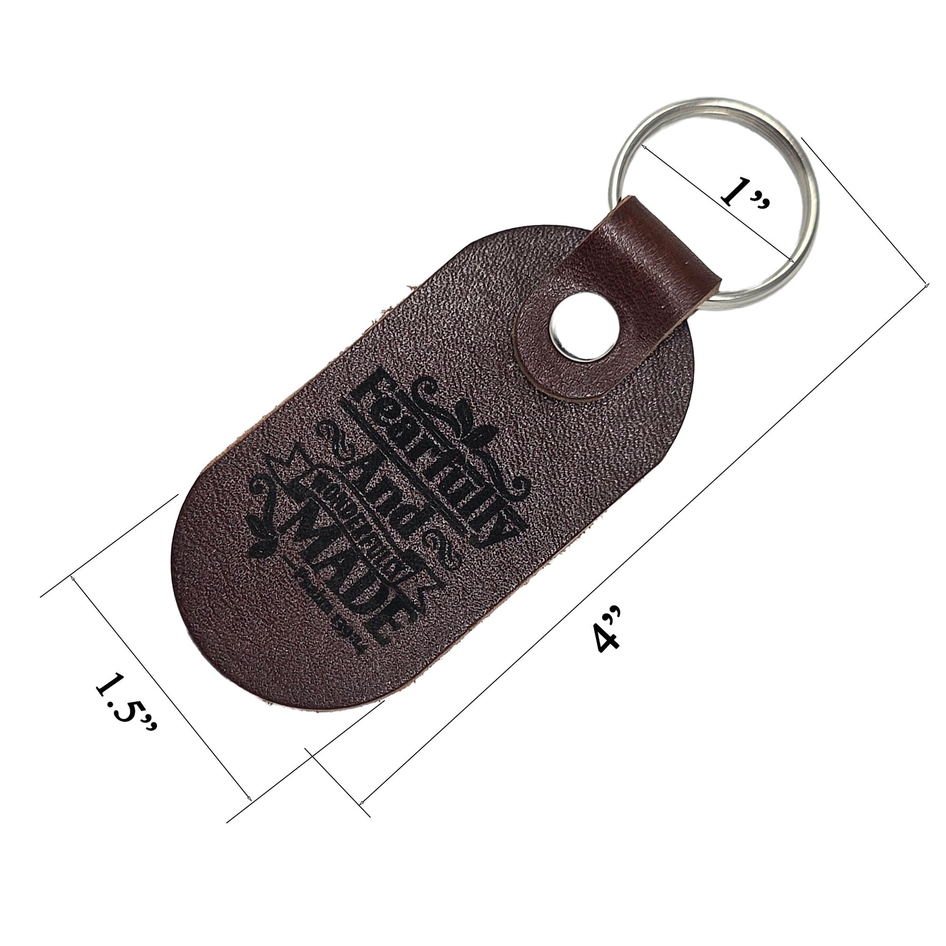 Personalized Leather keyring oval shape