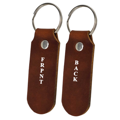 Two Sided Leather Keychains-Double Sided Personalization ready-10 Packs