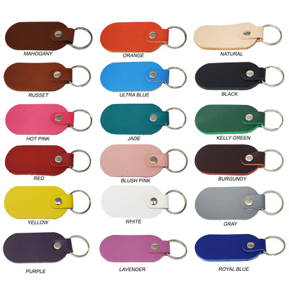 Blank leather keychains latigo  available in 18 bright leather colors