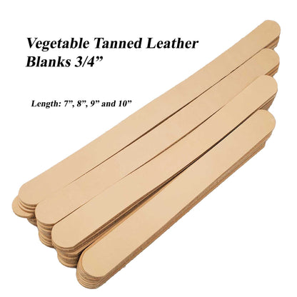 Vegetable Tanned Natural Leather Blanks 3/4"-8 Pack