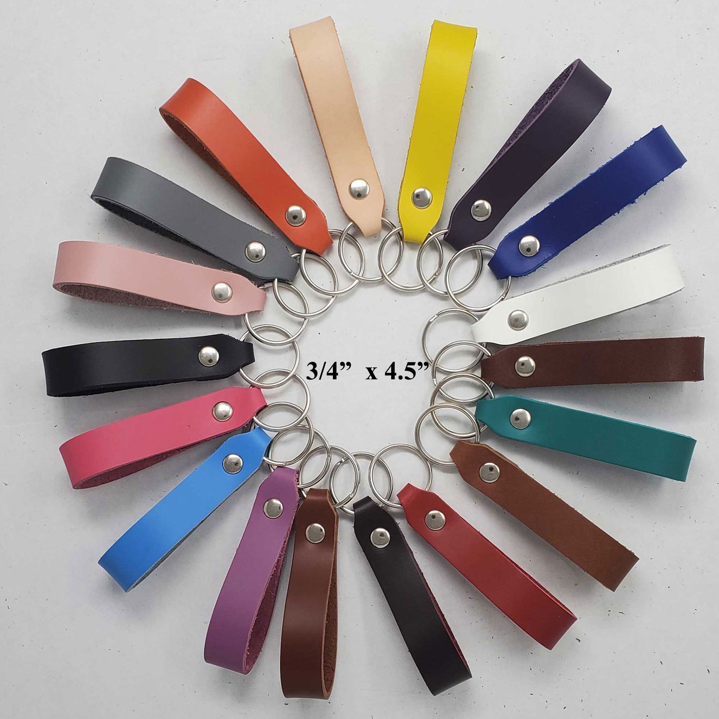 Leather keychains customization ready available in 18 colors