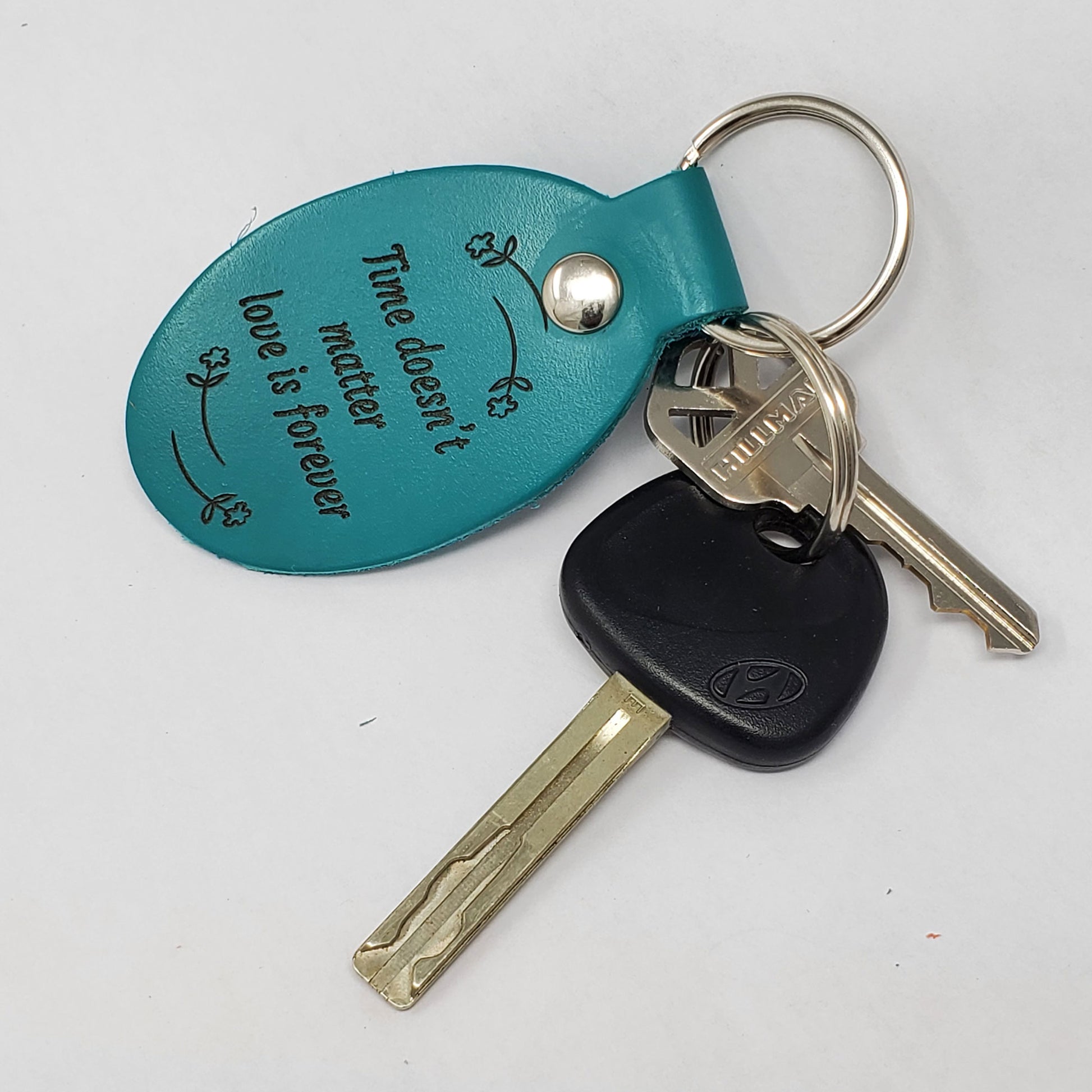 Personalized keychain with love quote