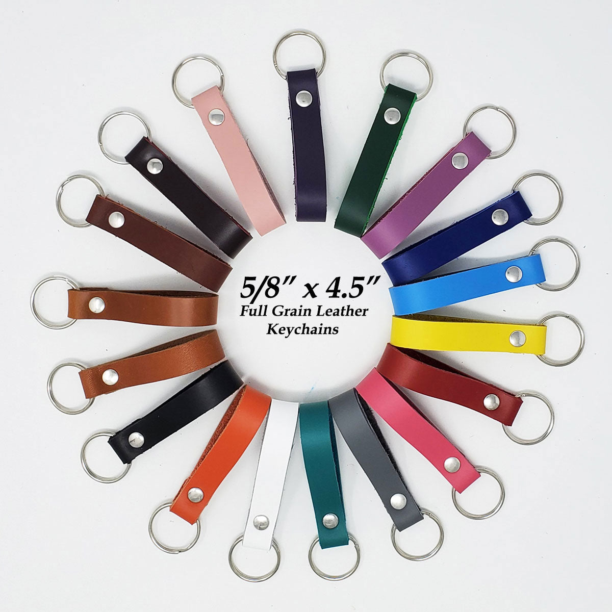 Letraher keyrings blank-completed in all colors