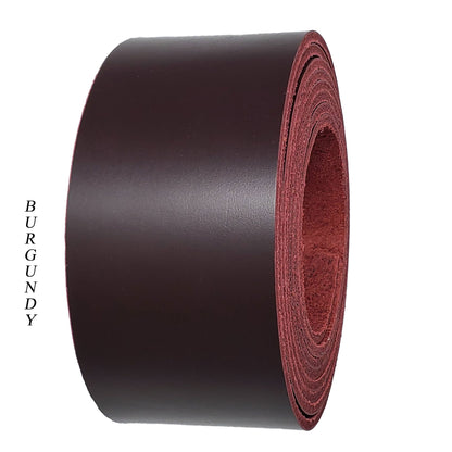 Leather strips-straps-2" wide Latigo-burgundy