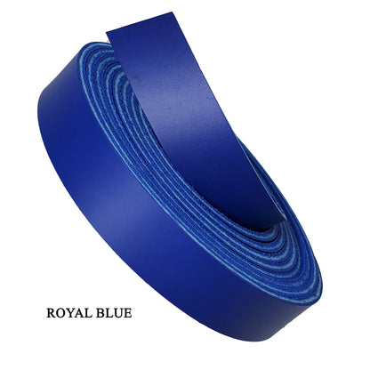 Full grain leather strips latigo 3/4"-royal blue