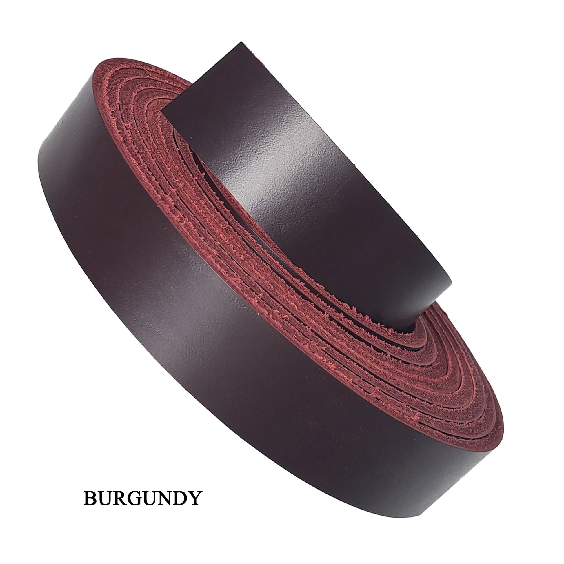 Full grain leather strips latigo 3/4"-burgundy