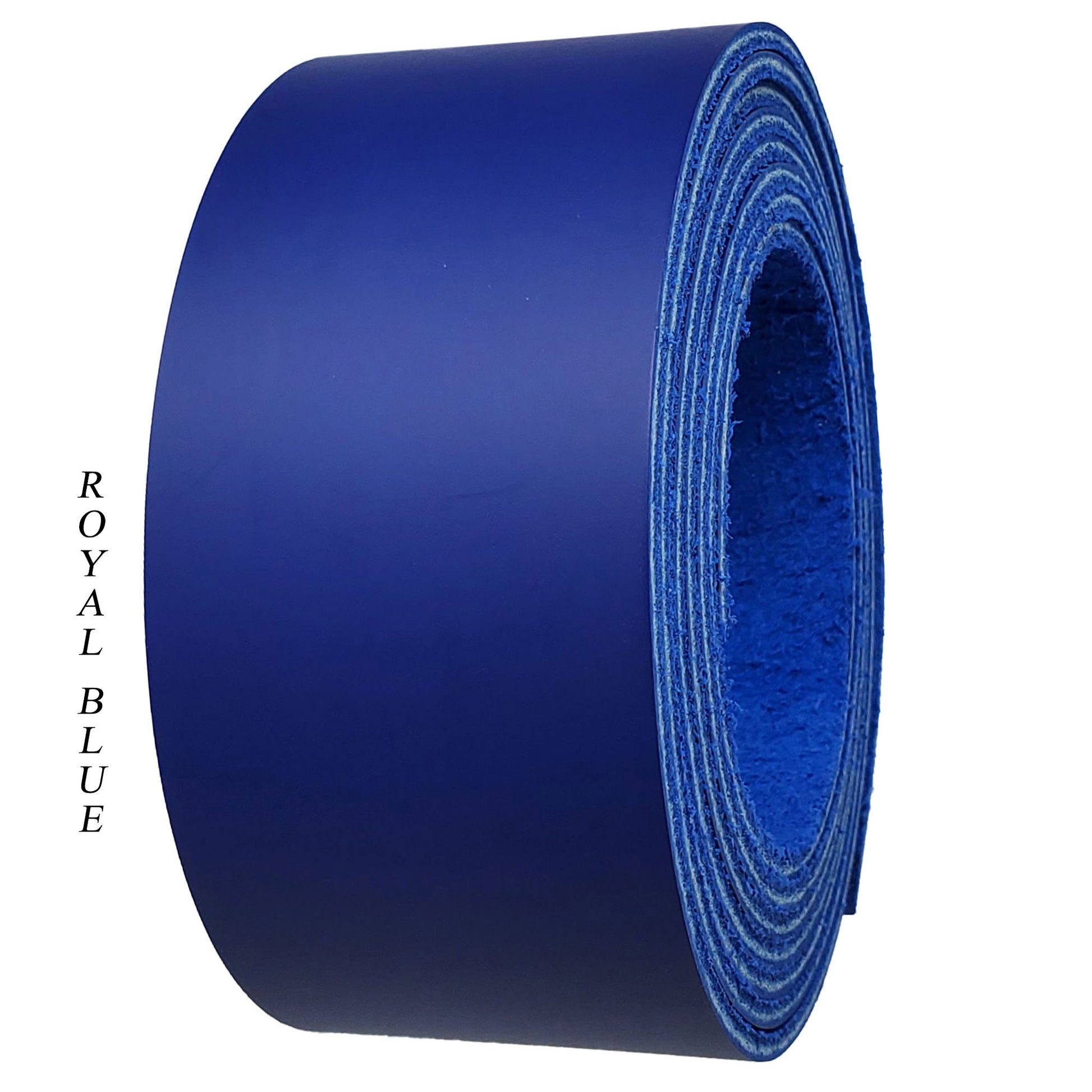 Leather strips-straps-2" wide Latigo-royal blue