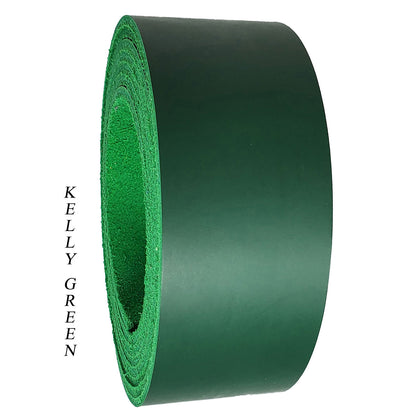 Leather strips 1.25" wide up to 96" long-kelly green